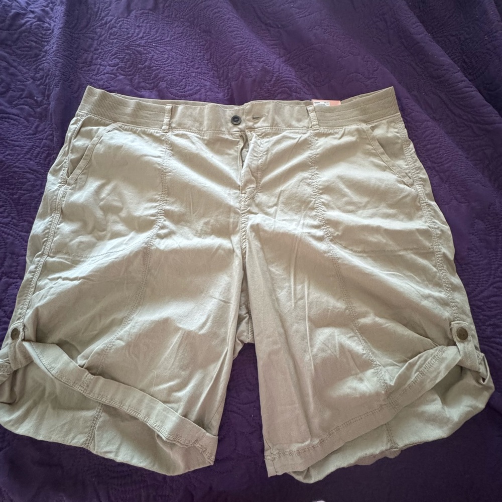 EVRI Tan Cargo Shorts Cotton Blend Casual